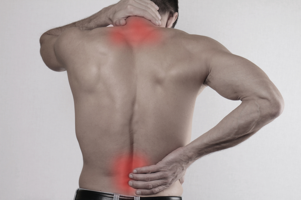 Close,Up,Of,Man,Rubbing,His,Painful,Back.,Pain,Relief,